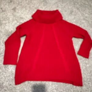 Coldwater Creek Red cable knit Tunic Sweater.